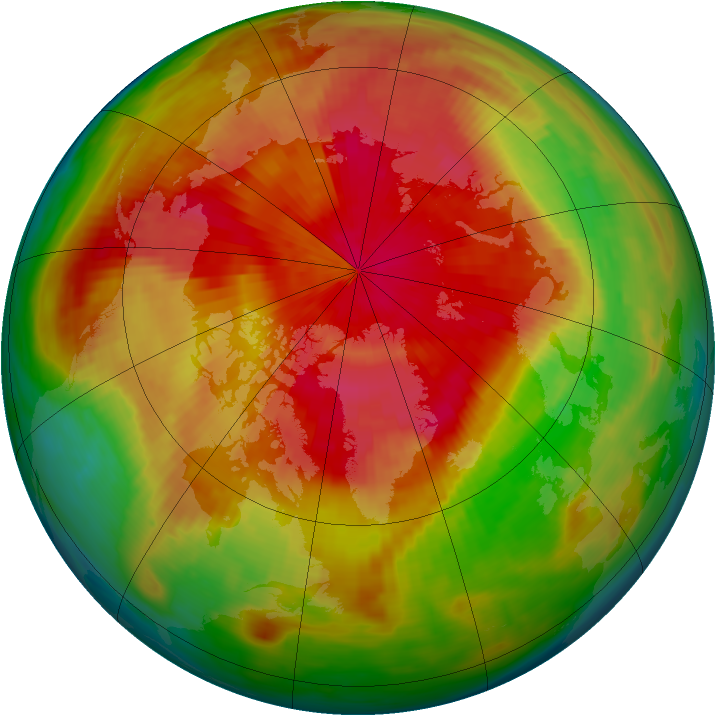 Arctic ozone map for 06 April 1988